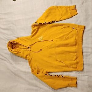 HUF men's yellow‎ sweater size small triangle logo with dragon